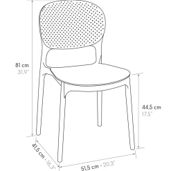 Garnero Arredamenti Sedia da giardino esterno bar dehors impilabile in polipropilene Elbow Grigio Clearance