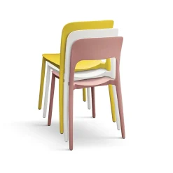 Garnero Arredamenti Sedia da giardino esterno bar dehors impilabile polipropilene gialla Halyard Giallo Clearance