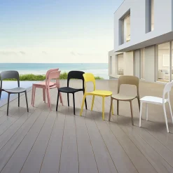 Garnero Arredamenti Sedia da giardino esterno bar dehors impilabile polipropilene gialla Halyard Giallo Clearance