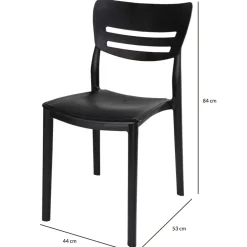 Garnero Arredamenti Sedia da giardino esterno bar dehors impilabile polipropilene nera Greta Nero Hot