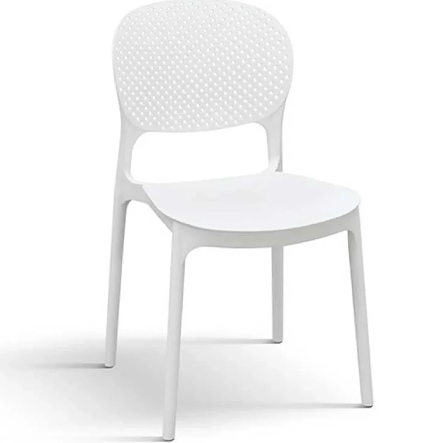 Garnero Arredamenti Sedia da giardino esterno bar dehors impilabile in polipropilene bianca Elbow Bianco Online