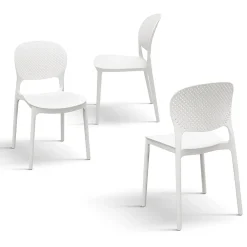 Garnero Arredamenti Sedia da giardino esterno bar dehors impilabile in polipropilene bianca Elbow Bianco Online