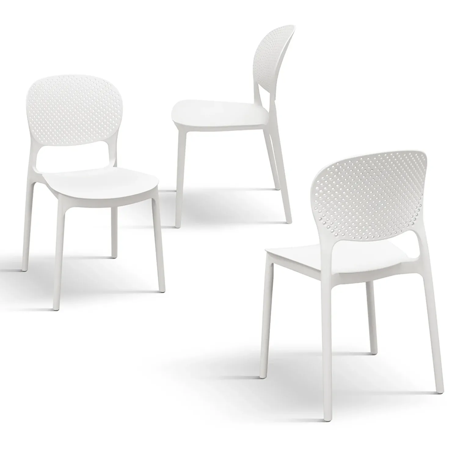 Garnero Arredamenti Sedia da giardino esterno bar dehors impilabile in polipropilene bianca Elbow Bianco Online