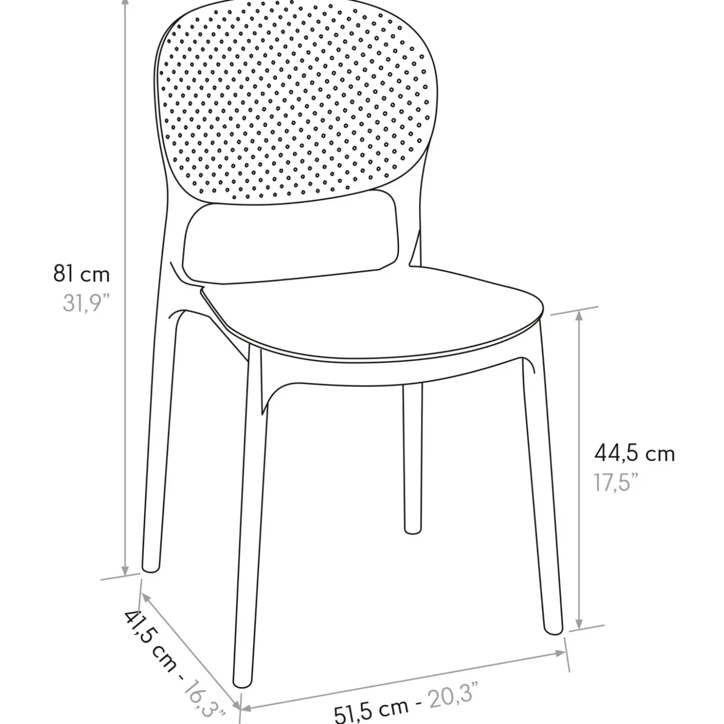 Garnero Arredamenti Sedia da giardino esterno bar dehors impilabile in polipropilene bianca Elbow Bianco Online