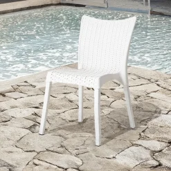 Garnero Arredamenti Sedia da giardino esterno bar dehors polipropilene effetto rattan Rossana Bianco Sale