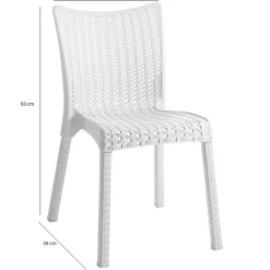 Garnero Arredamenti Sedia da giardino esterno bar dehors polipropilene effetto rattan Rossana Bianco Sale