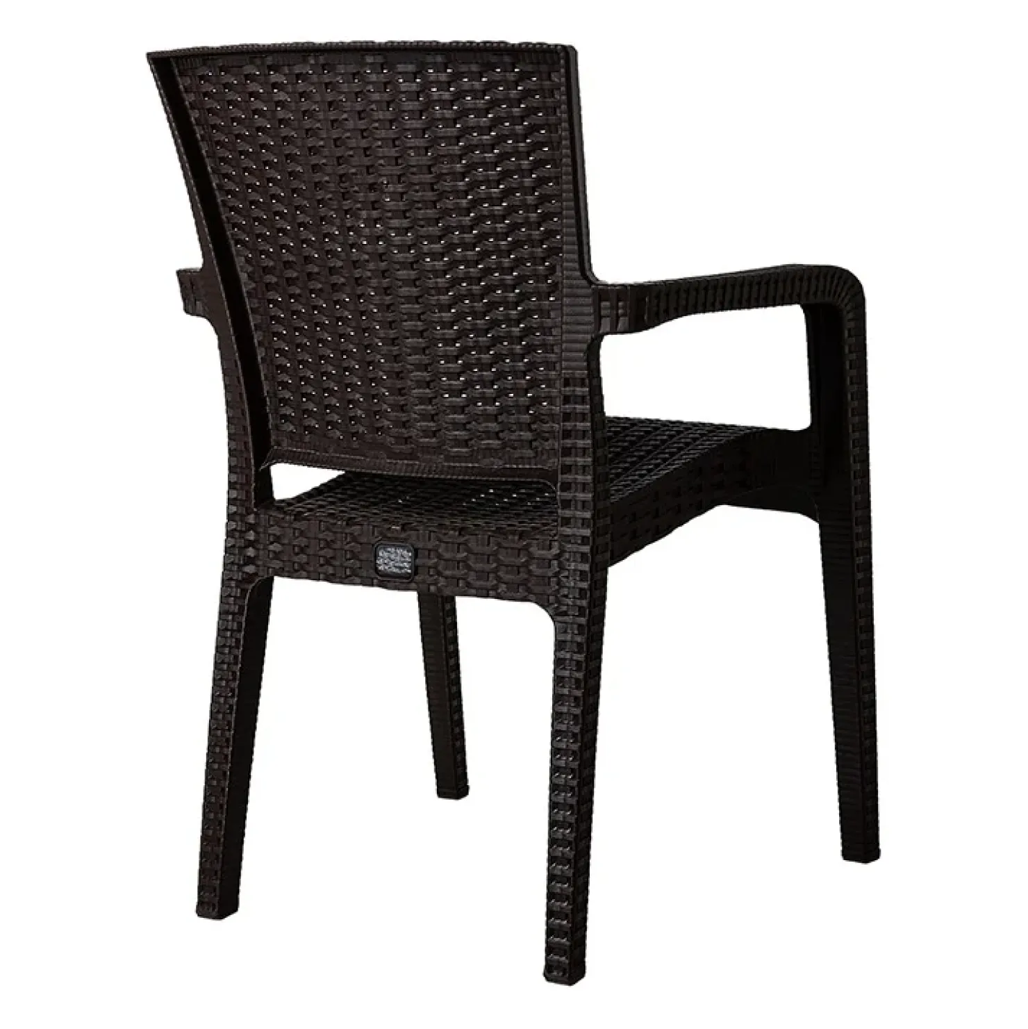 Garnero Arredamenti Sedia da giardino esterno bar dehors con braccioli polipropilene effetto rattan scuro Maddy Marrone Online