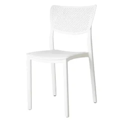 Garnero Arredamenti Sedia da giardino esterno bar dehors impilabile polipropilene Aura Bianco