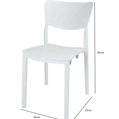Garnero Arredamenti Sedia da giardino esterno bar dehors impilabile polipropilene Aura Bianco