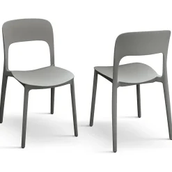 Garnero Arredamenti Sedia da giardino esterno bar dehors impilabile polipropilene grigia Halyard Grigio Sale
