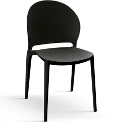 Garnero Arredamenti Sedia da giardino esterno bar dehors impilabile in polipropilene Pelican Nero