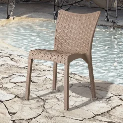 Garnero Arredamenti Sedia da giardino esterno bar dehors polipropilene effetto rattan Rossana Tortora