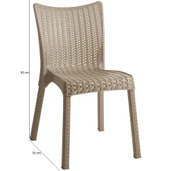 Garnero Arredamenti Sedia da giardino esterno bar dehors polipropilene effetto rattan Rossana Tortora