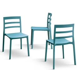 Garnero Arredamenti Sedia da giardino esterno bar dehors impilabile polipropilene Nature Blu New