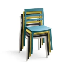 Garnero Arredamenti Sedia da giardino esterno bar dehors impilabile polipropilene Nature Blu New