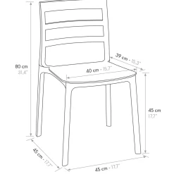 Garnero Arredamenti Sedia da giardino esterno bar dehors impilabile polipropilene Nature Blu New