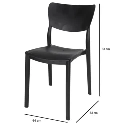 Garnero Arredamenti Sedia da giardino impilabile esterno bar dehors polipropilene Tania Nero Outlet