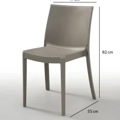 Garnero Arredamenti Sedia da giardino impilabile plastica Olbia Tortora Best