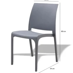 Garnero Arredamenti Sedia da giardino impilabile polipropilene Tape Gihome® Grigio Hot