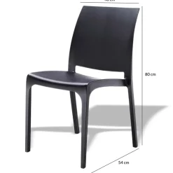 Garnero Arredamenti Sedia da giardino impilabile polipropilene Tape Gihome® Nero Sale