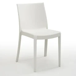 Garnero Arredamenti Sedia da giardino impilabile plastica Olbia Bianco Outlet