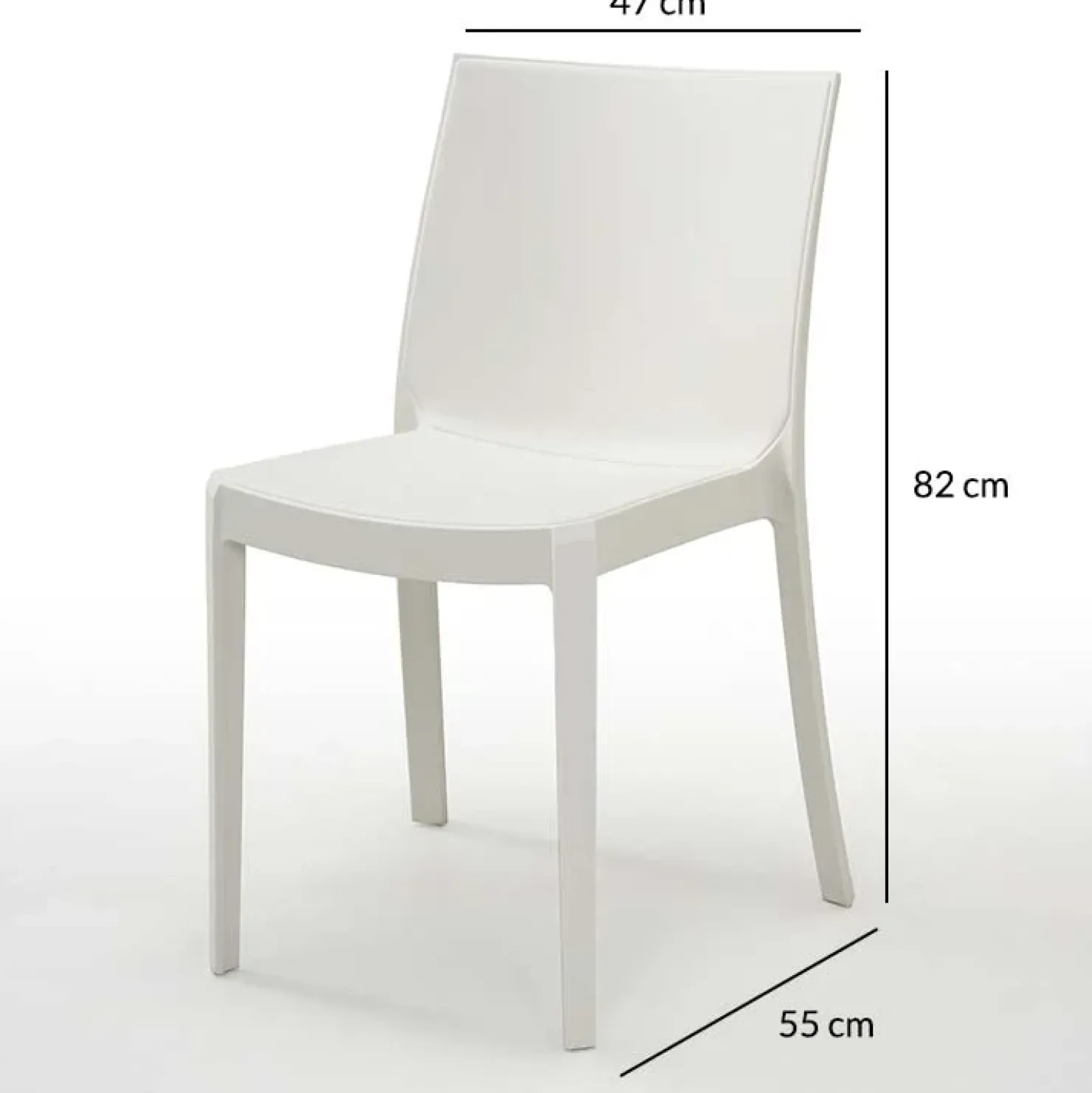 Garnero Arredamenti Sedia da giardino impilabile plastica Olbia Bianco Outlet