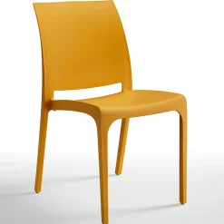 Garnero Arredamenti Sedia da giardino impilabile polipropilene giallo Tape Gihome® Senape Hot