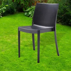 Garnero Arredamenti Sedia da giardino impilabile plastica Olbia Nero Online