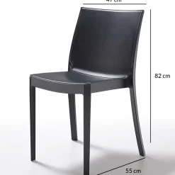 Garnero Arredamenti Sedia da giardino impilabile plastica Olbia Nero Online