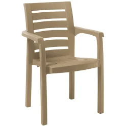 Garnero Arredamenti Sedia da giardino polipropilene tortora da esterno Lido Hot