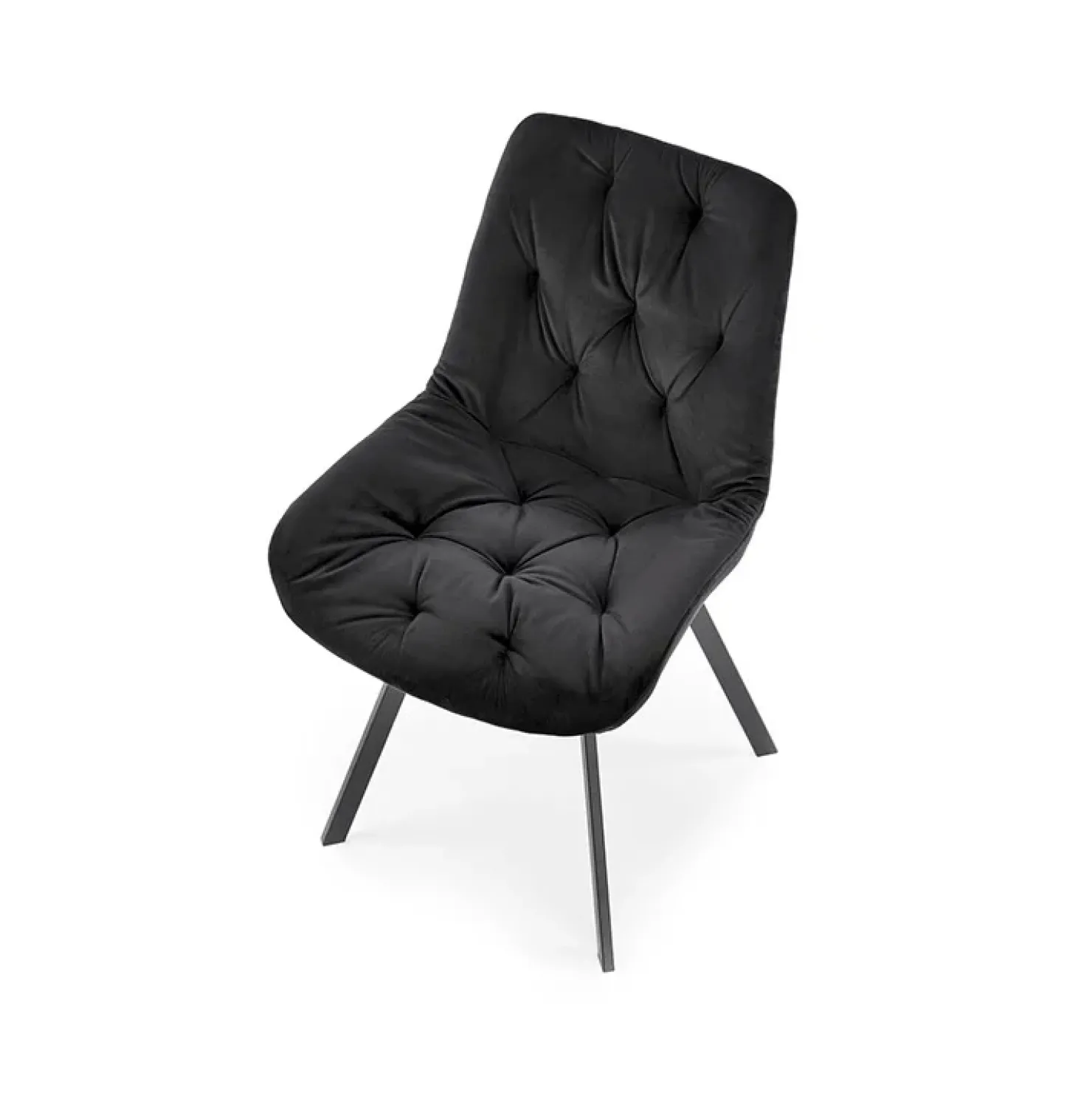 Garnero Arredamenti Sedia da pranzo imbottita in velluto Sango Nero New