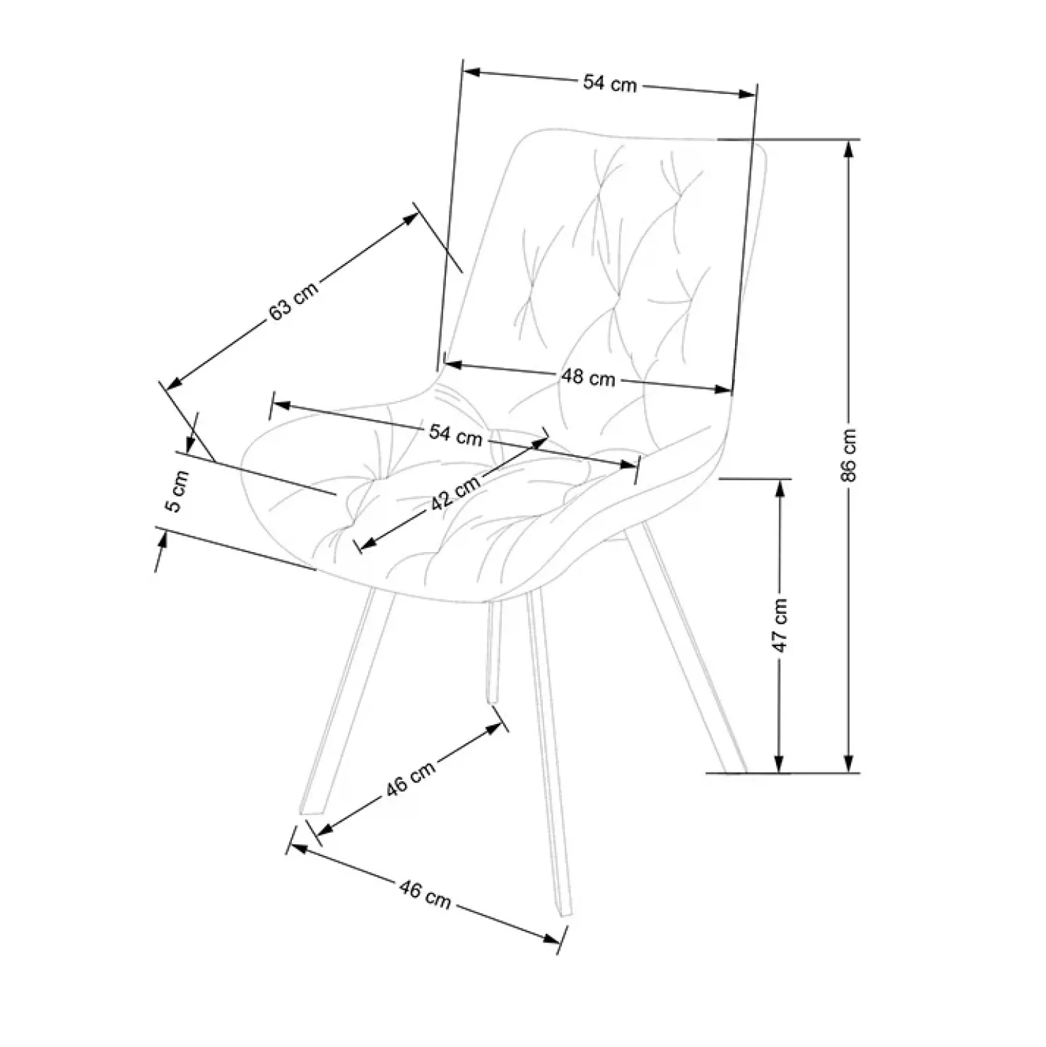 Garnero Arredamenti Sedia da pranzo imbottita in velluto Sango Nero New