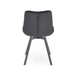 Garnero Arredamenti Sedia da pranzo imbottita in velluto Sango Nero New