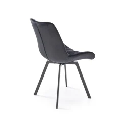 Garnero Arredamenti Sedia da pranzo imbottita in velluto Sango Nero New