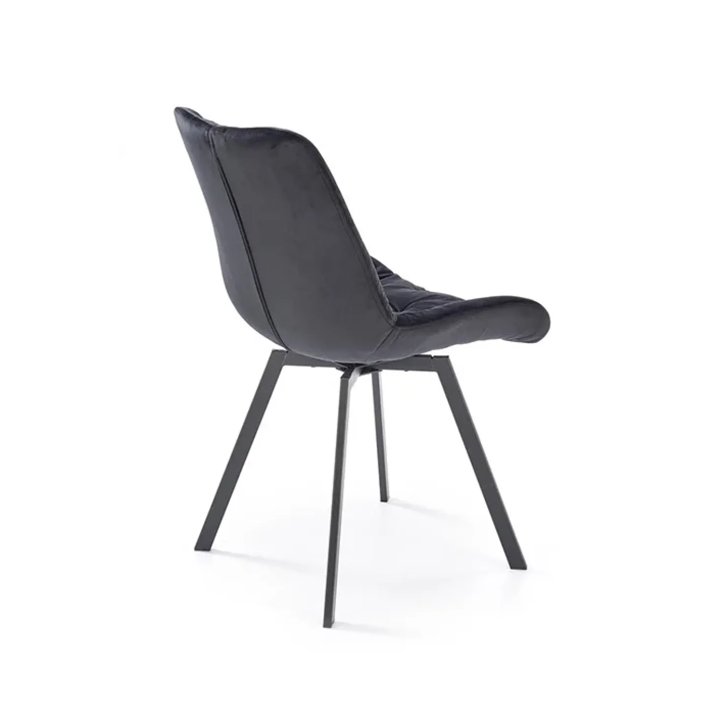 Garnero Arredamenti Sedia da pranzo imbottita in velluto Sango Nero New