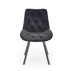 Garnero Arredamenti Sedia da pranzo imbottita in velluto Sango Nero New