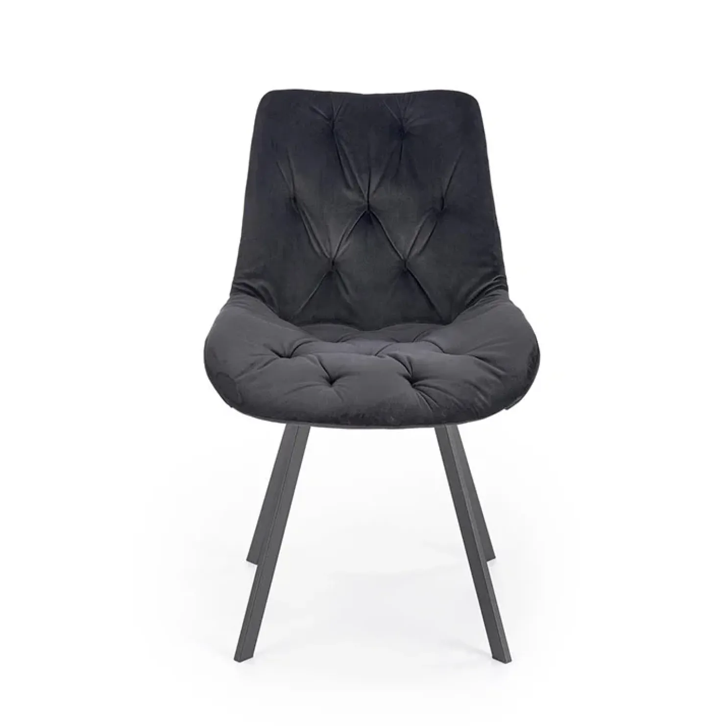 Garnero Arredamenti Sedia da pranzo imbottita in velluto Sango Nero New