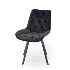 Garnero Arredamenti Sedia da pranzo imbottita in velluto Sango Nero New