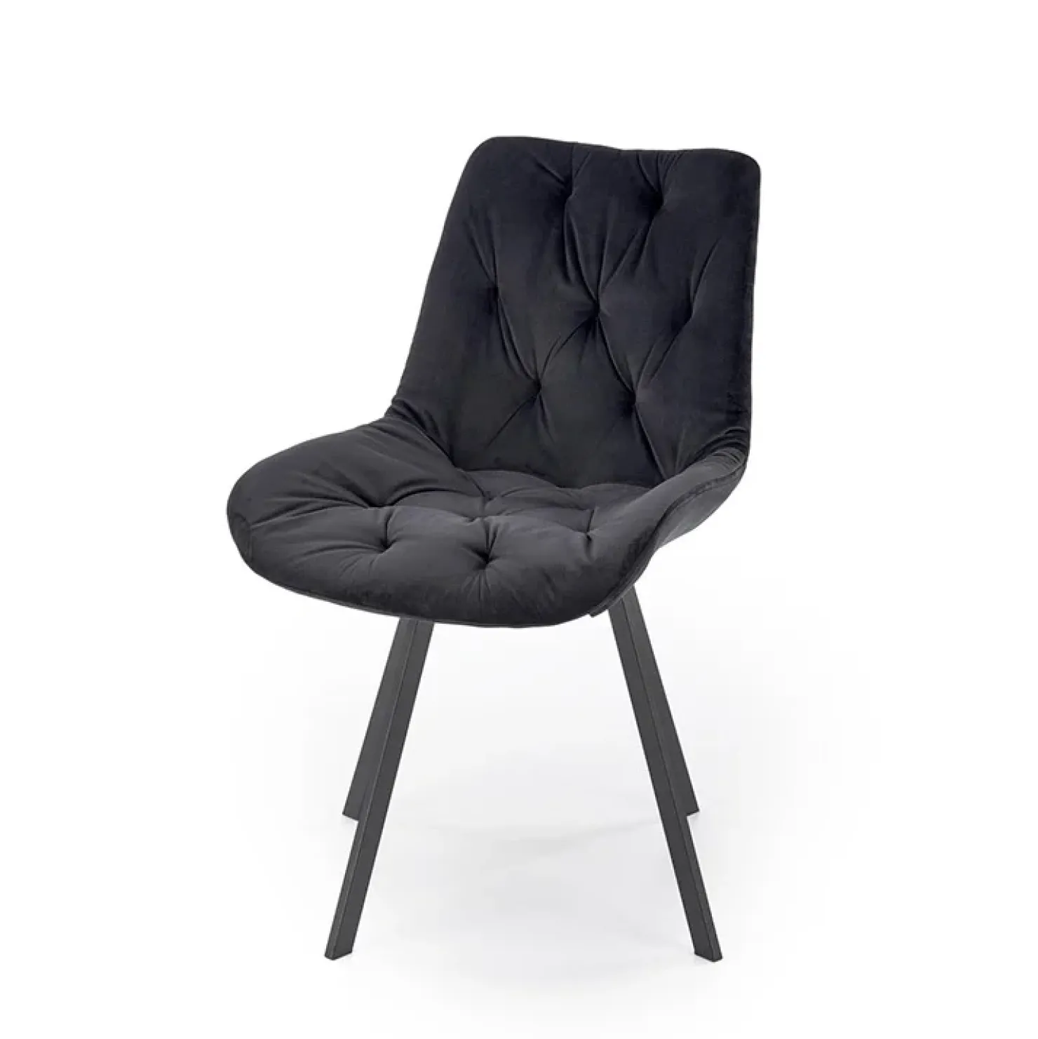 Garnero Arredamenti Sedia da pranzo imbottita in velluto Sango Nero New