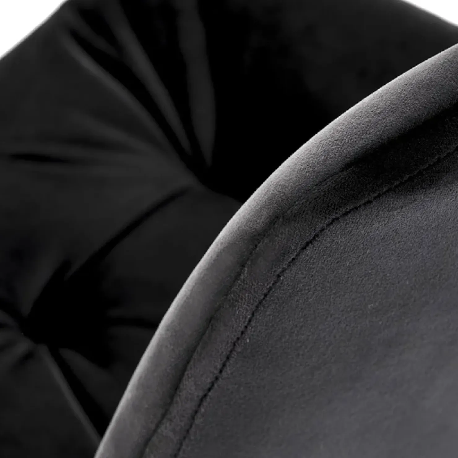 Garnero Arredamenti Sedia da pranzo imbottita in velluto Sango Nero New