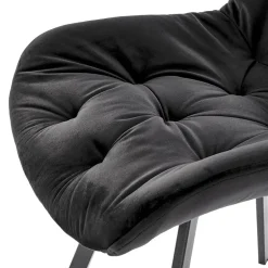 Garnero Arredamenti Sedia da pranzo imbottita in velluto Sango Nero New