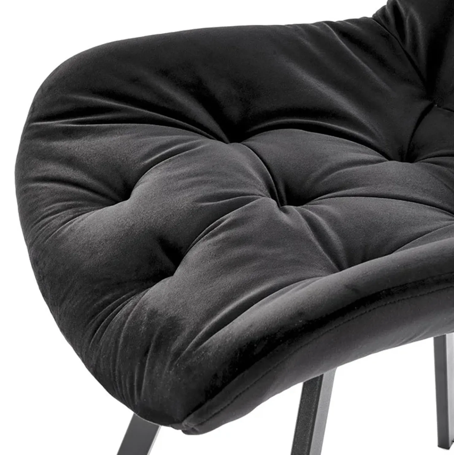 Garnero Arredamenti Sedia da pranzo imbottita in velluto Sango Nero New