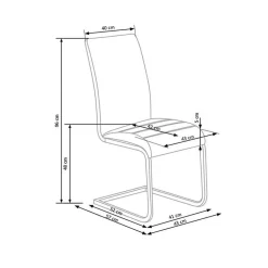 Garnero Arredamenti Sedia da pranzo imbottita a slitta in ecopelle bianco e acciaio cromato Diamante Outlet