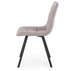 Garnero Arredamenti Sedia da pranzo imbottita in tessuto nero Kristen Grigio Sale