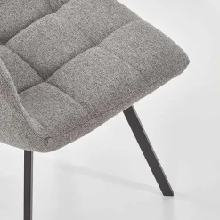 Garnero Arredamenti Sedia da pranzo imbottita in tessuto nero Kristen Grigio Sale