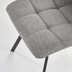 Garnero Arredamenti Sedia da pranzo imbottita in tessuto nero Kristen Grigio Sale