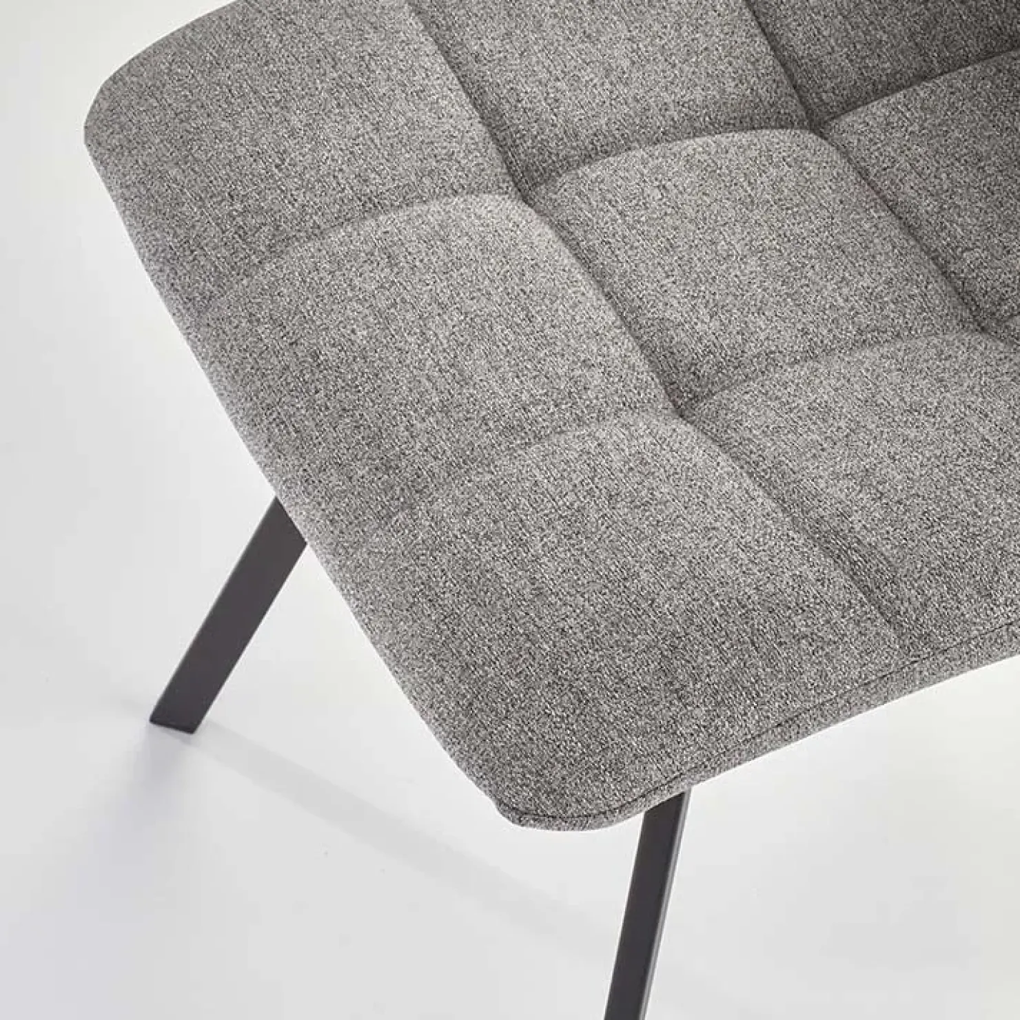 Garnero Arredamenti Sedia da pranzo imbottita in tessuto nero Kristen Grigio Sale