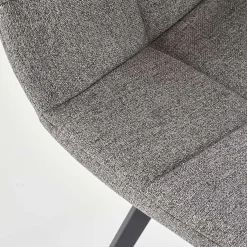 Garnero Arredamenti Sedia da pranzo imbottita in tessuto nero Kristen Grigio Sale