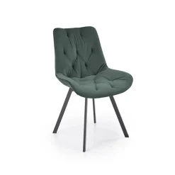 Garnero Arredamenti Sedia da pranzo imbottita in velluto scuro nero Sango Verde Best