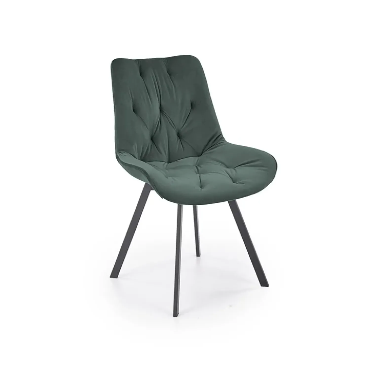 Garnero Arredamenti Sedia da pranzo imbottita in velluto scuro nero Sango Verde Best